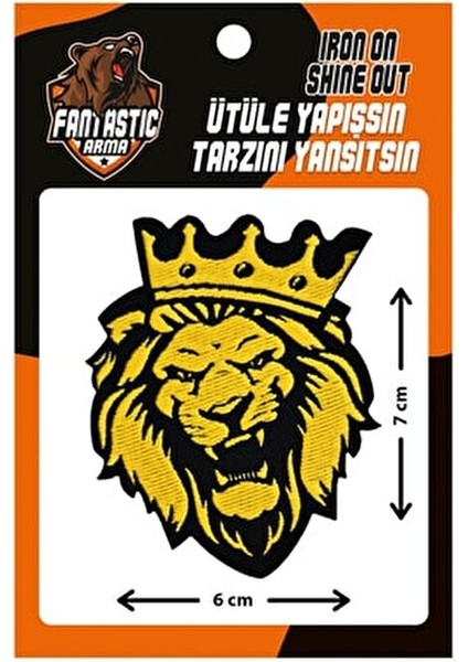 Ütüyle Yapışan Sarı Aslan Dokuma Arma 100% Polyester 6x7 cm Kolay Uygulama modelleri