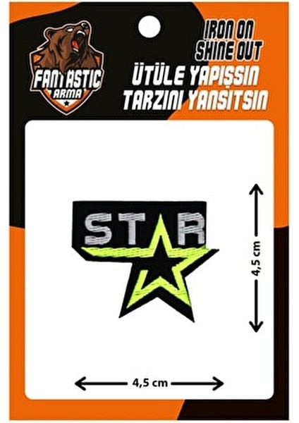 Star Dokuma Arma Patch Ütüyle Yapışan Polyester Malzeme 100% 30°C Yıkamaya Uygun modelleri