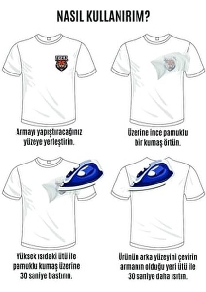 Ütüyle Yapışan Dokuma Arma Seti 100% Polyester 7 Adet Renkli Tasarımlar