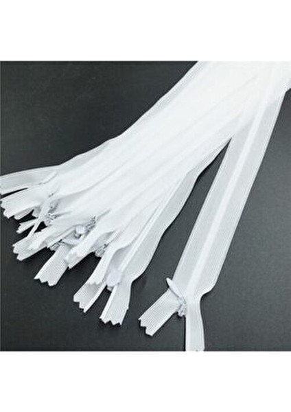 Beyaz Gizli Fermuar 50 cm 10 Adet Dayanıklı ve Kullanışlı fiyatları