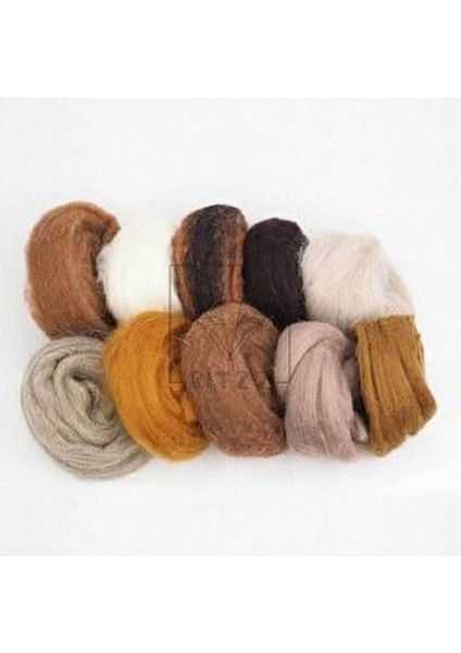 Yün Keçe Seti 10 Renk %100 Merinos Yün ile Yaratıcı Projeler İçin 130-140 gram fırsatları