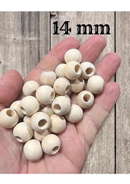 14 mm Ham İşlenmemiş Ahşap Boncuk Doğal Renk 100 gr 100'lü El Yapımı Projeler İçin fiyatları