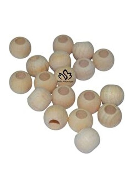 14 mm Ham İşlenmemiş Ahşap Boncuk Doğal Renk 100 gr 100'lü El Yapımı Projeler İçin modelleri