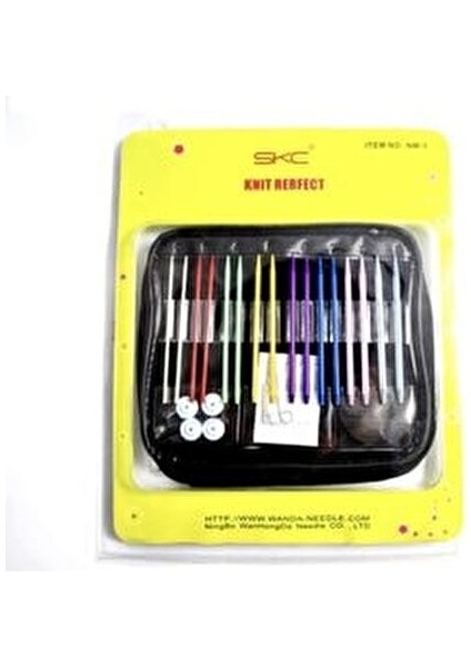 Çantalı Tığ Seti 13 Adet Renkli Şiş ve 4 Adet Misina ile Pratik Kullanım