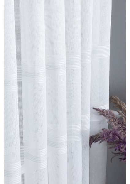 Nevra Gümüş Işlemeli 1/2,5 Normal Pileli Ütü Istemez Kırışmaz Yeni Sezon Salon Oda Tül Perdesi