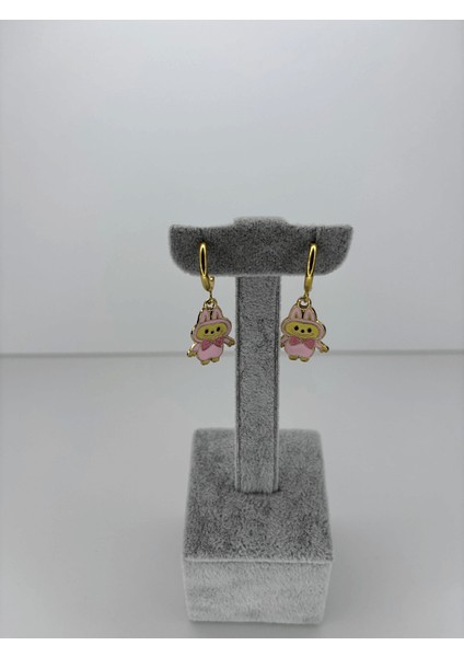 Pembe Renkli Labubu Gold Küpe fiyatları