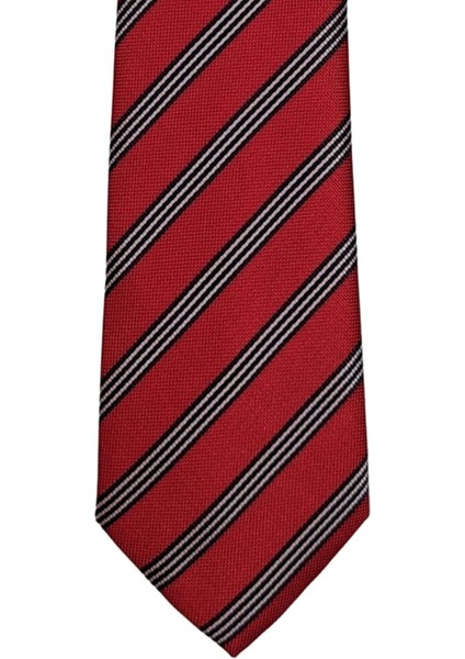 Lacivert Beyaz Çizgili 8 Cm Genişliğinde Kırmızı Kravat fiyatları