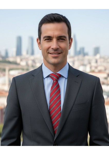 Lacivert Beyaz Çizgili 8 Cm Genişliğinde Kırmızı Kravat fırsatları