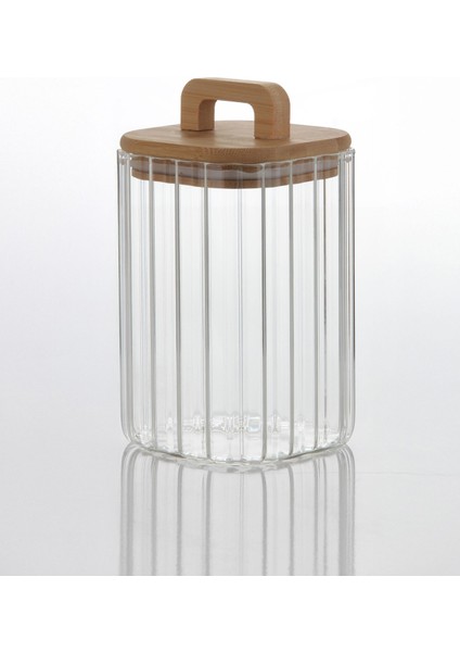 Lunel Bambu Vakum Kapaklı Kare Çizgili Cam Kavanoz – Çay Kahve Bakliyat Saklama Kabı 1100 ml fırsatları