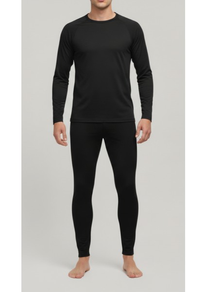 Erkek Termal Alt Üst Takım İçlik Elastik Yumuşak Siyah - Berrak fırsatları