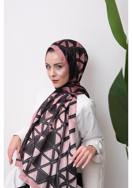 Modern Lines Üçgen Desenli Dijital Soft Şal