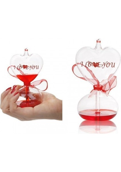 Love Kalp Dekoratif Kum Saati -Aşk ölçer ısı ile aşk ölçer-Sevgili Hediye