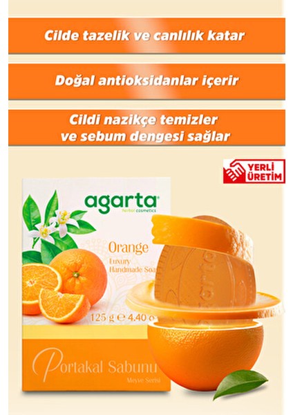 Doğal Portakal Sabunu Cildi Kurutmadan Temizler 125 G El Yapımı Lüks Sabun modelleri