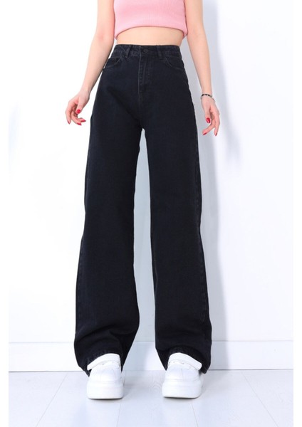 Tommy1 Love Solmayan Siyah Likralı Süper Yüksek Bel Salaş Jean Pant.. (Süper Yüksek.). ()