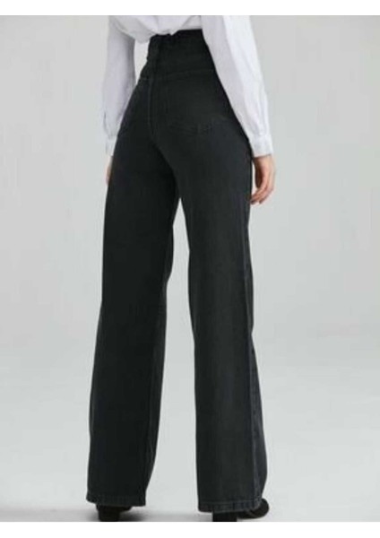 Tommytom Solmaz Siyah Likralı Bol Paça Jean - Salaş Wide Leg Kot Pant. () fiyatları