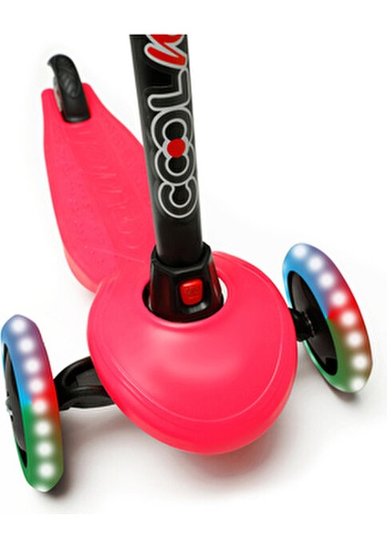 Işıklı Manuel Scooter Pembe 3-5 Yaş Arası Çocuklar İçin Dayanıklı Tasarım fırsatları