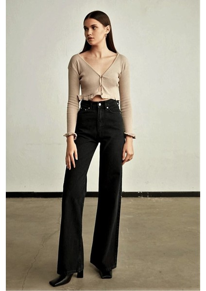 Tommytom Julia 90's Brian 90's Siyah Likralı Süper Yüksek Bel Wide Leg Salaş Jean (New) modelleri