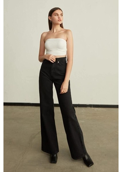 Tommytom Julia 90's Brian 90's Siyah Likralı Süper Yüksek Bel Wide Leg Salaş Jean (New) fırsatları
