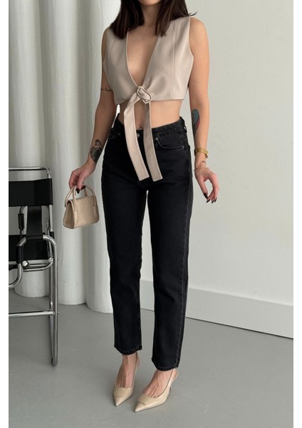 Tommy1 Zaha Dores Stager Jaxen Kadın Siyah Black Od Renk Balon Mam Fit Rahat Kalıp Yüksek Bel indirimleri