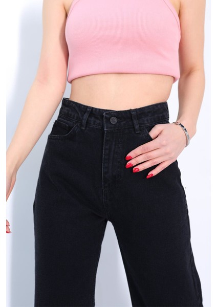 Tommytom (Aşk) Alaska 90's Siyah Yüksek Bel Wide Leg Salaş Bol Paça (New Jean ) modelleri