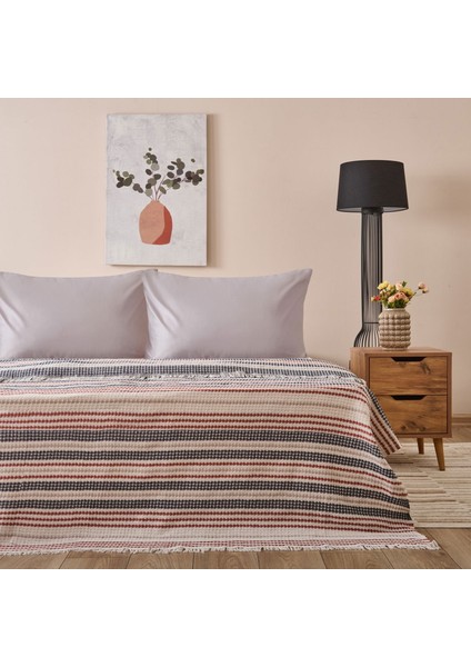 Soft Radiant Çift Kişilik Pike - Ekru / Lacivert - 200X230 cm