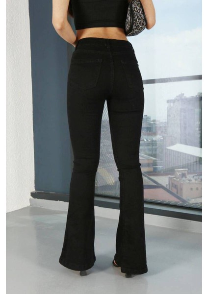 Tommytom Mia Maria Jnx Lara Kadın Siyah Geniş Paça Likralı Denim Jean Pant. 2025 fiyatları