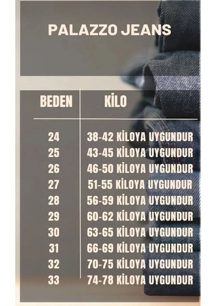 Palazzo Salaş Yüksek Bel Bol Paça Denim Pant. Solmayan Siyah fırsatları