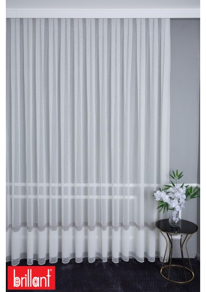 Keten Diego Gri 1/2.,5 Normal Pileli Ütü Istemez Kırışmaz Yeni Sezon Salon Oda Tül Perdesi