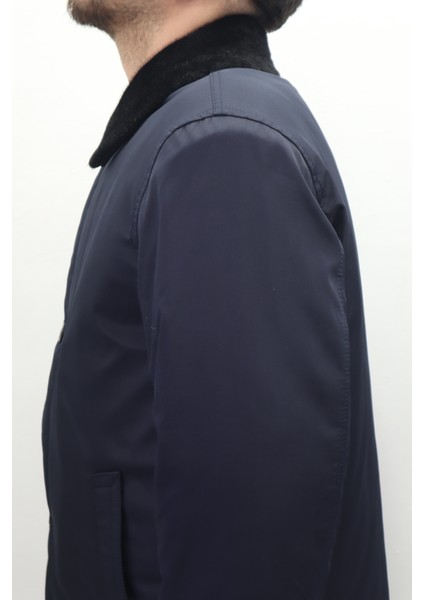 Fistan Store Erkek Ceket Yaka Klasik Kesim Rahat Kalıp Yakası Kürklü Kışlık Büyük Beden Uzun Kaban modelleri