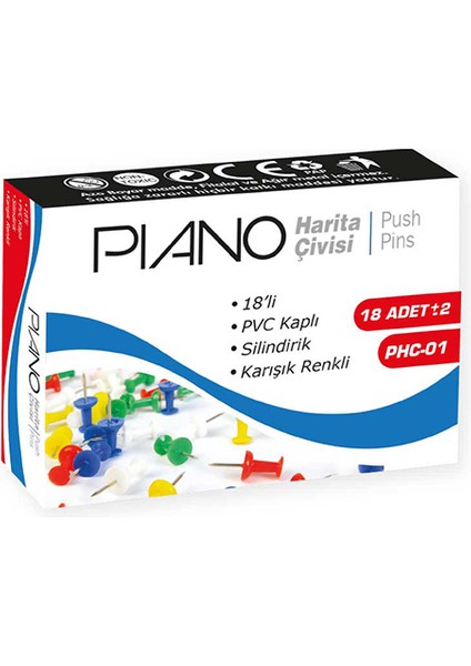 2 Adet Piano Harita Çivisi Renkli fiyatları