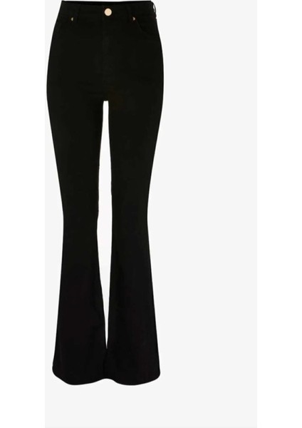jean Adenle Nicole Siyah Ispanyolpower Likra Kadın Flare Jean Pantolon fırsatları