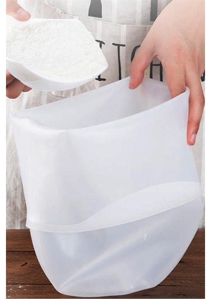 Büyük Hamur Torbası Silikon Şeffaf Hamur Yoğurma Torbası Ekmek Makarna Mantı Hamuru