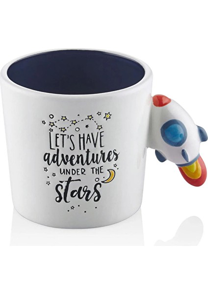 2 Adet The Mia Rocket Kulplu Seramik Kupa 450 cc