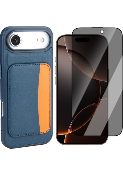 iPhone 17 Air Kılıf Kartlıklı Zore X-Kart Silikon Kapak + Hayalet Ekran Koruyucu