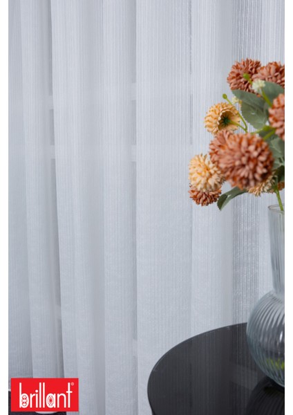 Keten Lara 1/25 Normal Pileli Ütü Istemez Kırışmaz Yeni Sezon Salon Oda Tül Perdesi