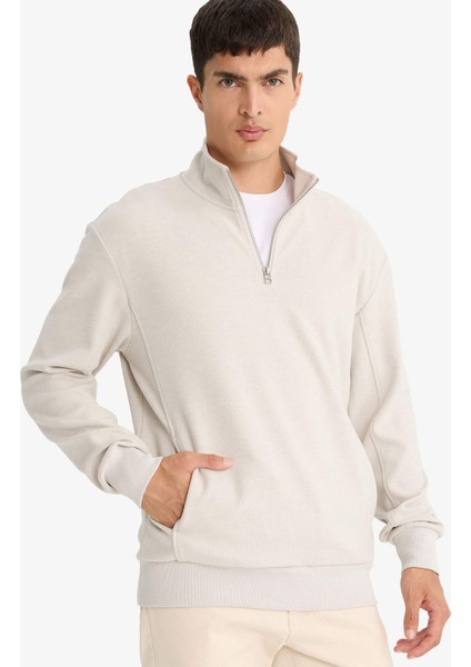 Regular Fit Yarım Fermuarlı Sweatshirt E9629AX25AU