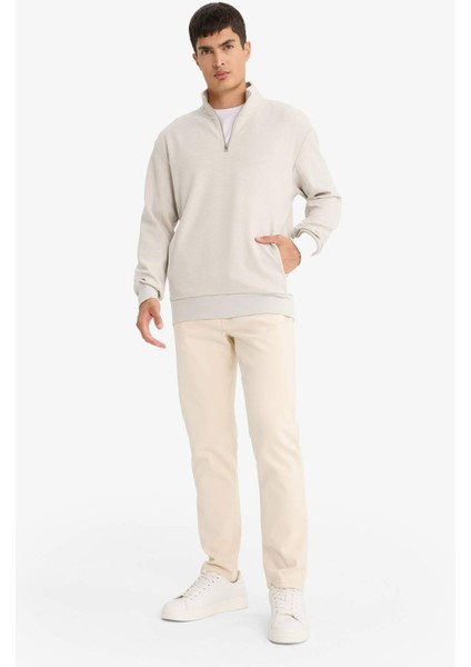 Regular Fit Yarım Fermuarlı Sweatshirt E9629AX25AU fiyatları