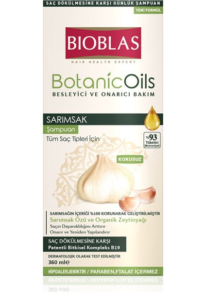 Sarımsaklı Şampuan 360 ml 2 Adet