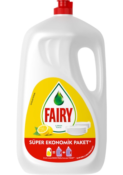 Sıvı Bulaşık Deterjanı Limon Kokulu Süper Ekonomik Paket 2.6 L 2 Adet