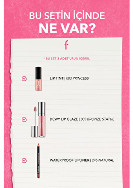Perfect Lips 3'lü Dudak Makyajı Seti Beyaz Renkli Suya Dayanıklı Kullanım indirimleri