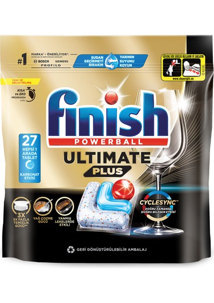Ultimate Plus Bulaşık Makinesi Tableti 27'li 329 G 2 Adet