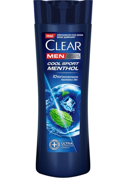 Men Kepeğe Karşı Etkili Şampuan Cool Sport Menthol Ferahlatıcı Mentol Etkisi 350 ml 3 Adet