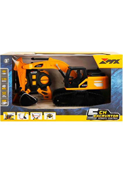 PFK Uzaktan Kumandalı Ekskavatör Sarı Renkli Dayanıklı Gövde ile 1:16 Ölçek 3 Yaş ve Üzeri modelleri