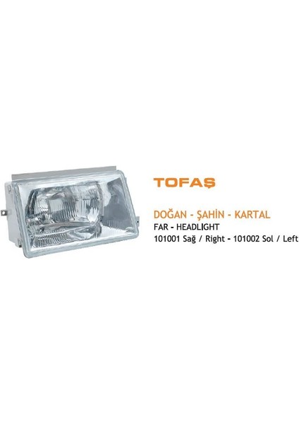 Far Komple H4 Fıat Doğan 88-92 Sağ Tırnaklı