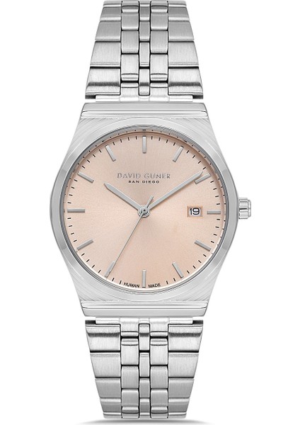 Davıd Guner Gümüş Kaplamalı Somon Kadranlı Kadın Kol Saati DG-8857LA-A16 fırsatları