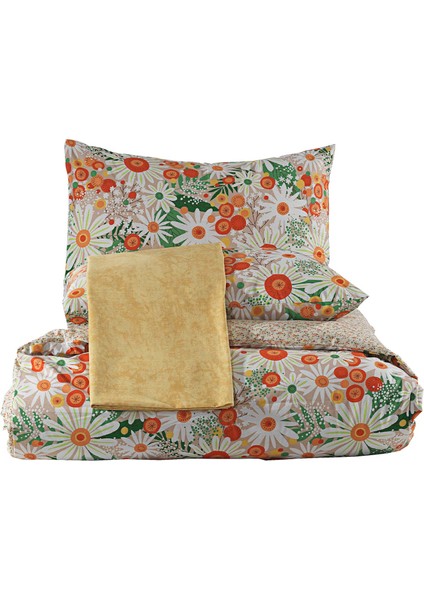 Daisy Ranforce Çift Kişilik Nevresim Takımı %100 Pamuk Turuncu fiyatları