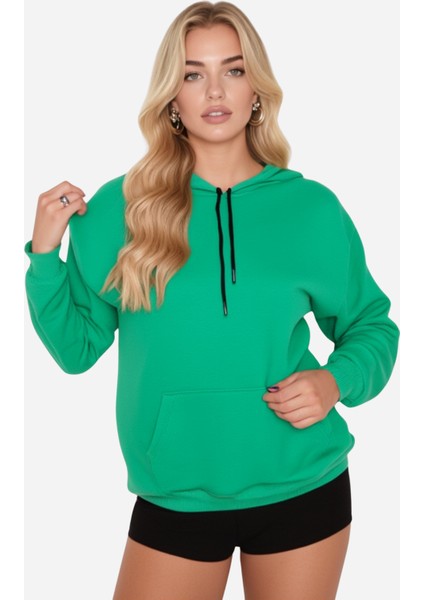 Kapüşonlu Kanguru Cep 3 Iplik Puf Yumuşacık (Içi Polarlı)