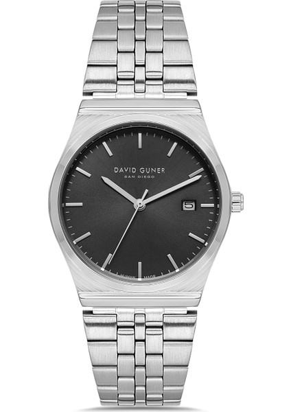 Davıd Guner Gümüş Kaplamalı Siyah Kadranlı Kadın Kol Saati DG-8857LA-A2