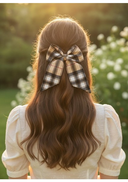 El Yapımı Iskoç Altın Ekose Otomatik Fiyonk Toka, Yetişkin Genç Kız Çocuk Kahve Kadin Toka