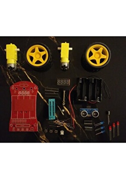 Ultrasonik Sensörlü Araba Eğitim Kiti Model MASROKİT-SM-7715 Elektronik Proje Uyumlu